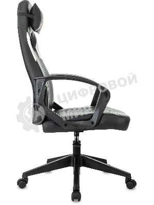 Кресло игровое Zombie 50 черный/белый эко.кожа крестов. пластик