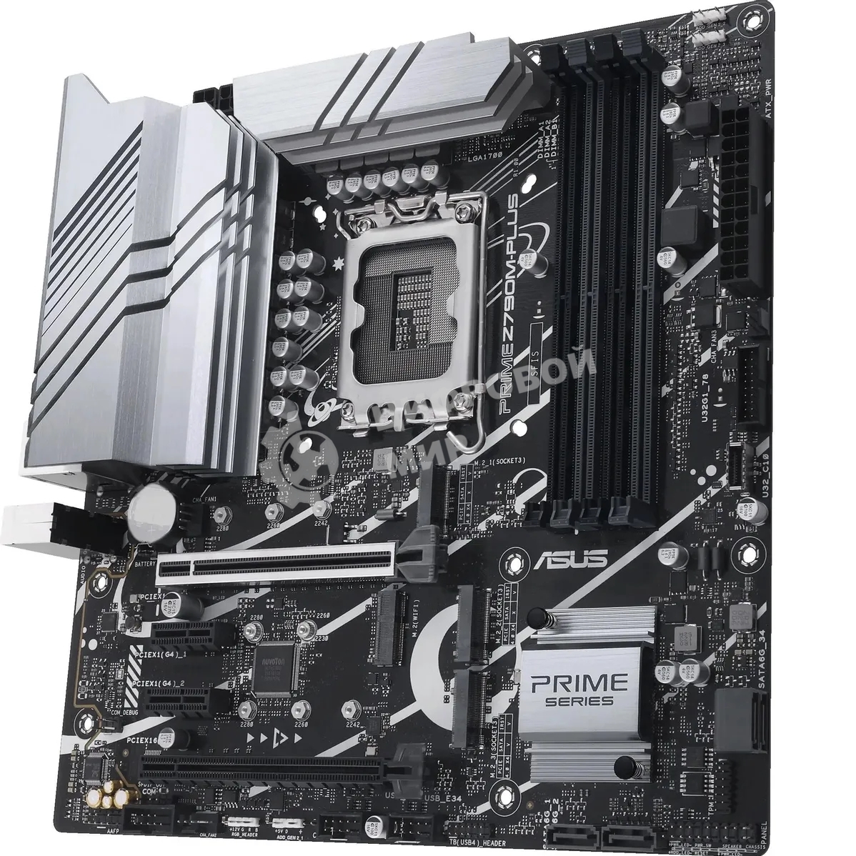 Материнская плата ASUS PRIME Z890M-PLUS WIFI, LGA 1851, Intel Z890, 4xDDR5, 6xSATA, 3xM.2, 1xPCIe 5.0 x16, 1xPCIe 4.0 x4, 2xPCIe 4.0 x1, 1xHDMI, 1xDP, 1x2.5Gb LAN, 2xUSB-A 2.0, 4xUSB-A 3.2 Gen 1, 1xUSB-A 3.2 Gen 2, 1xUSB-C 3.2 Gen 2x2, 3x3.5 мм, 7.1, mATX