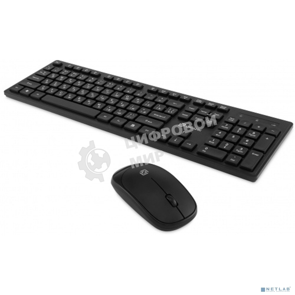 Комплект клавиатура + мышь Оклик S255W клав:черный мышь:черный USB беспроводная Multimedia (1909361)