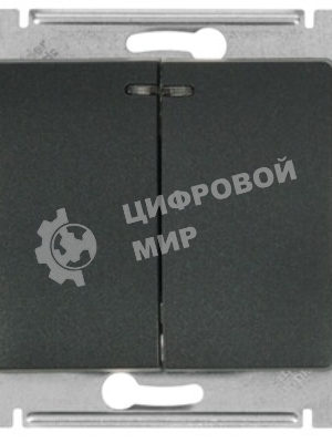Механизм выключателя 2-кл. СП Glossa 10А IP20 10AX с подсветкой антрацит SchE GSL000753
