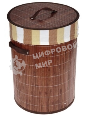 Корзина для белья Рыжий кот бамбук, черный, размер:34,5*50см (104487)
