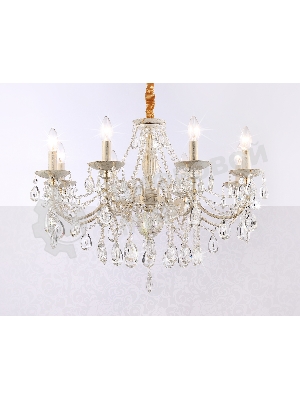 Светильник Ambrella light TR4945/8 WH/GD/CL белый/золото/прозрачный E14/8 max 40W D715*555