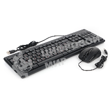 Комплект клавиатура + мышь пров. Гарнизон GKS-126, черный, 104 кл, 3кн, 1000 DPI, кабель 1.5м