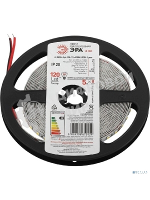 Лента светодиодная ЭРА Б0053968 LS2835 9,6-120-12-4000K-IP20-1 year белая 5м
