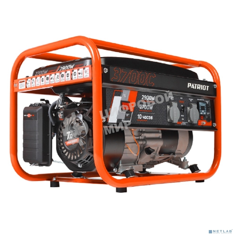 Электрогенератор бензиновый Patriot GRS 3700C, 2.9 кВт, 70 дБ, 40 кг