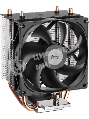 Кулер для процессора PCCooler R200 S115X/1200/1700/AM4/AM5 (TDP 110W, 90мм Non LED Fan, 2 тепловые трубки 6мм, 2200RPM, 28,3dBa)