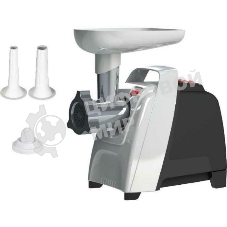 Мясорубка электрическая Аксион М61.01 черно-серебристый, 2000 Вт, 4.0 кг/мин, реверс, защита от перегрузки, насадки - 4