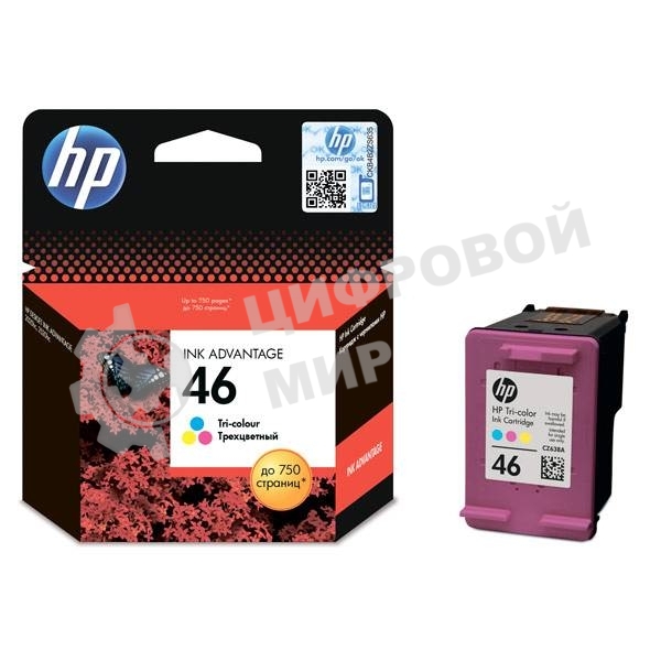 Картридж струйный HP 46 CZ638AE многоцветный для HP DJ Adv 2020hc/2520hc
