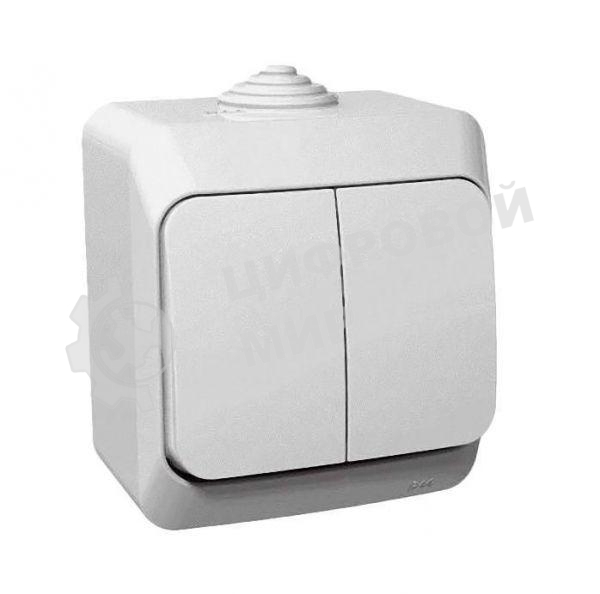 Выключатель 2-кл. ОП Этюд 10А IP44 белый SchE BA10-042B