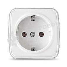Розетка 1-м ОП Электра с заземл. белый Союз 0012