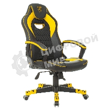 Кресло игровое Бюрократ Zombie GAME 16 черный/желтый текстиль/эко.кожа крестовина пластик