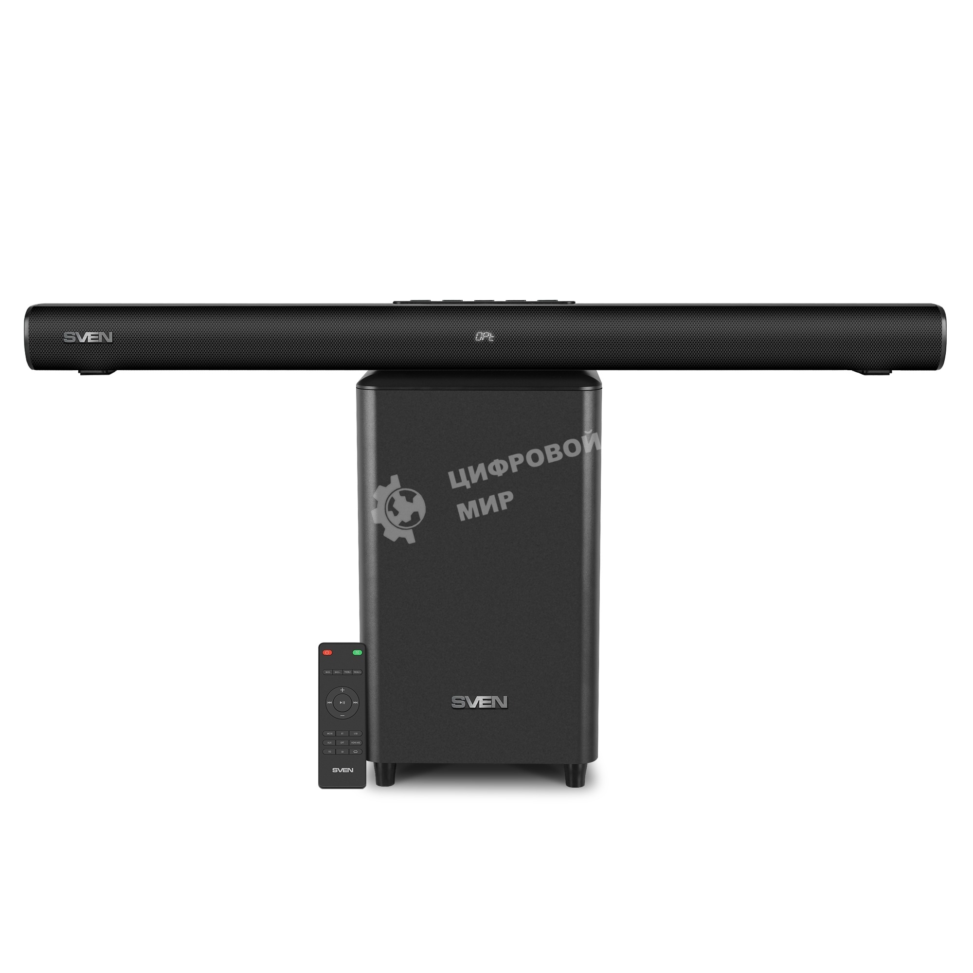 Саундбар Sven SB-2200D черный (2 x 60W, Bluetooth сабвуфер 180W, пульт ДУ, LED-дисплей, HDMI, USB)
