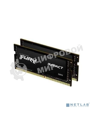 Оперативная память Kingston Fury Impact, DDR4, 16GB (2x8GB), 3200MHz, CL20, SO-DIMM