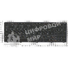 Клавиатура для ноутбука Lenovo IdeaPad Y580 черная с черной рамкой с подсветкой