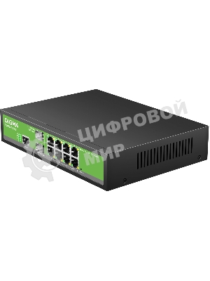 Коммутатор Digma DSW708G-2S-T, 8×1 Гбит/с + 2×1 Гбит/с SFP, управляемый