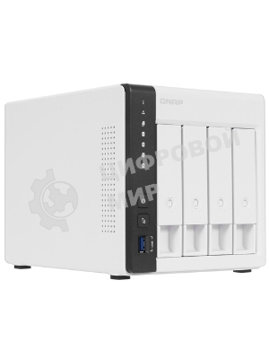 Сетевое хранилище SMB QNAP TS-433-4G NAS 4 HDD trays. ARM 4-core Cortex-A55 2.0GHz, ram 4 Gb (max), 1x1GbE, 1x2.5GbE, 2xUSB 2.0 port,1xUSB 3.2 Gen 1