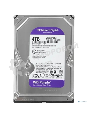 Жесткий диск Western Digital 4TB 5400 Purple Pro Surveillance, Cache 128MB