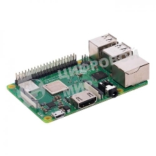 Микрокомпьютер Raspberry Pi 3 Model B+ Retail, 1GB RAM, Cortex-A53 (ARMv8) 64-bit SoC @ 1.4GHz Broadcom BCM2837B0 CPU, WiFi, Bluetooth, 40-pin extended GPIO, 4x USB 2.0, HDMI, CSI camera port, DSI displ.port, MicroSD port (137-3331) , (БП и корпус покупае