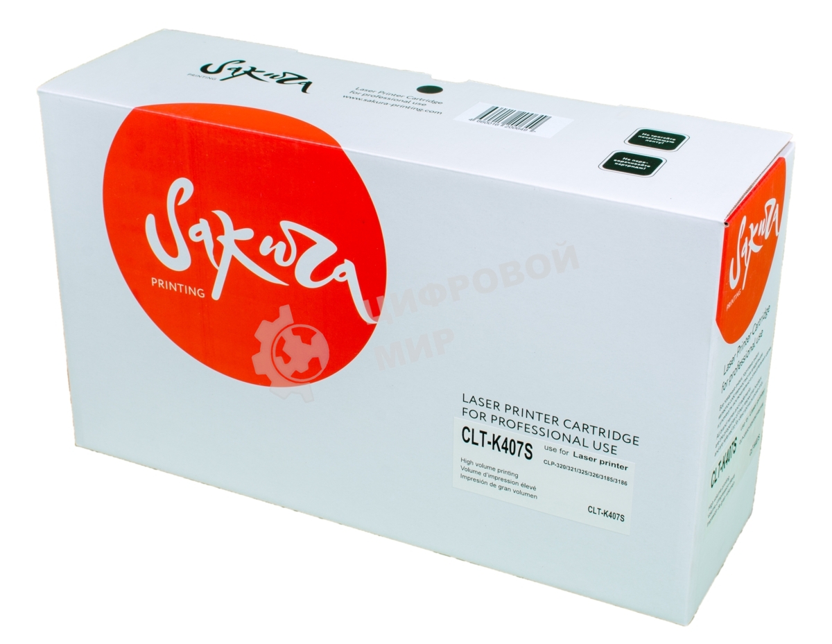 Картридж лазерный Sakura CLTK407S для Samsung CLP-320/325, CLX-3185, черный, 1500 к.