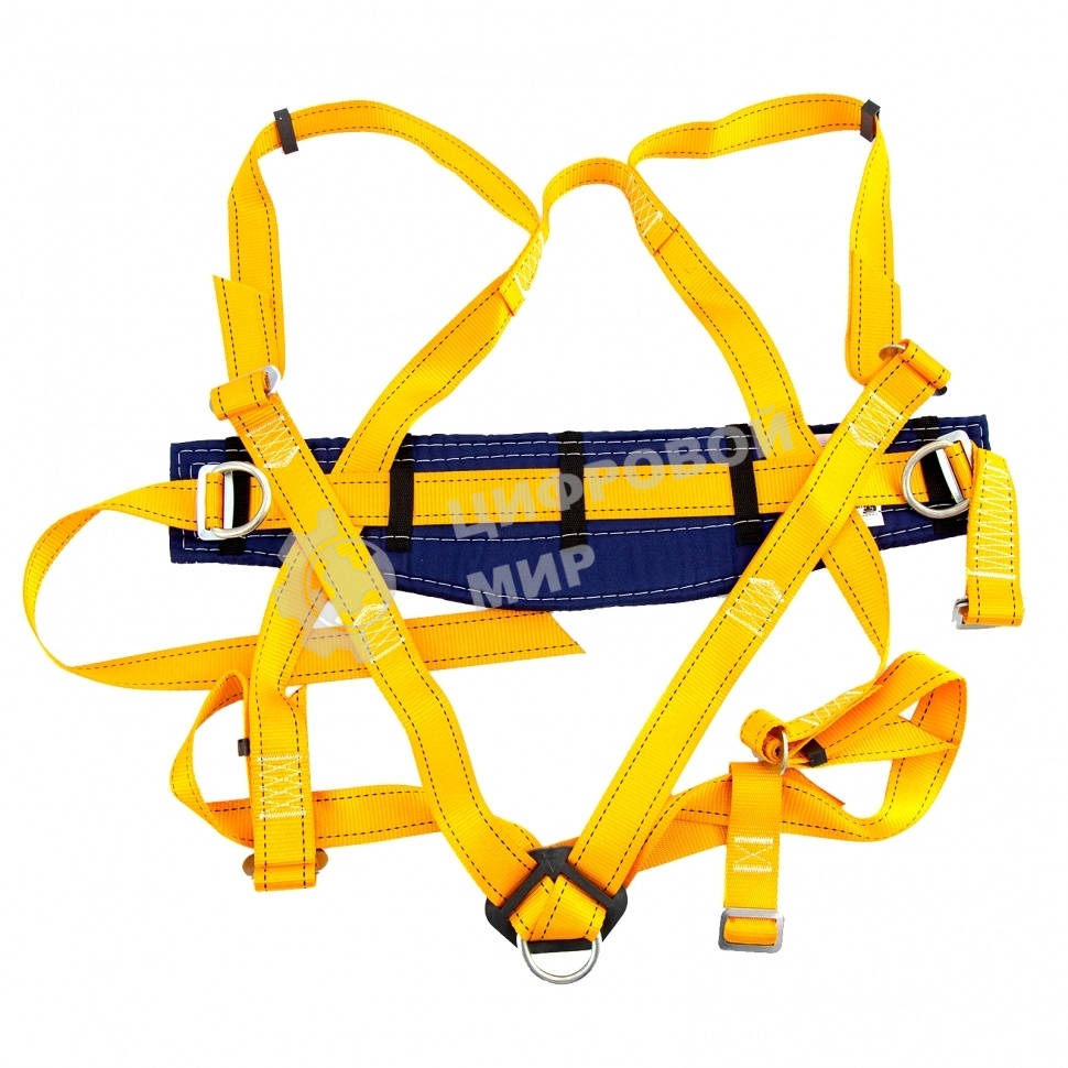 Удерживающе-страховочная привязь Сибртех модель УСП II,наплечные и набедренные лямки,высокий кушак