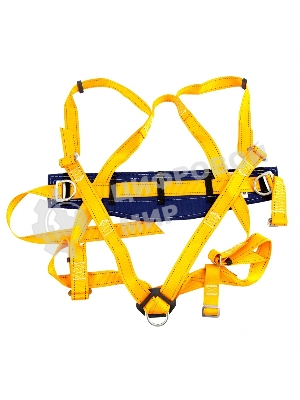 Удерживающе-страховочная привязь Сибртех модель УСП II,наплечные и набедренные лямки,высокий кушак