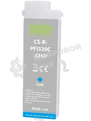 Картридж струйный Cactus CS-R-PFI320C-CHIP PFI-320C голубой (260мл) для Canon imagePrograff TM-200/200MFP/205/300/300MFP/305/250/255/350/355 с чипом