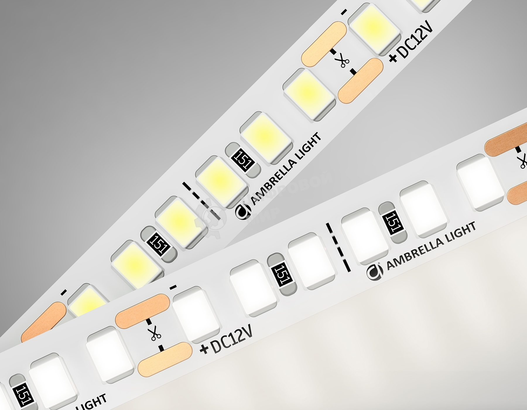 Светодиодная лента Ambrella light GS1312 2835 180Led/ 14.4W m/ 12V IP20 4500K/ 5000*10*1.2mm (2 конт.)