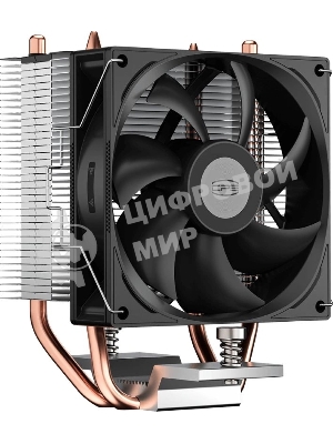 Кулер для процессора PCCooler R200 S115X/1200/1700/AM4/AM5 (TDP 110W, 90мм Non LED Fan, 2 тепловые трубки 6мм, 2200RPM, 28,3dBa)