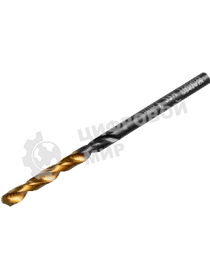 Сверло по металлу Denzel 3 мм, HSS-Tin, Golden Tip, 10 шт.