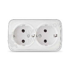 Розетка 2-м ОП Электра с заземл.белый Союз 0020