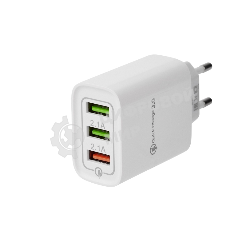 Сетевое зарядное устройство Rexant 3 x USB, 5V, 3 А + 1 А + 1 А, белый