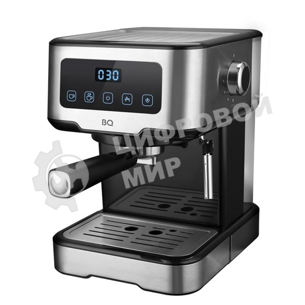 Кофеварка эспрессо (рожковая) BQ CM9000 серебристый, исп. кофе - молотый, 1.5 л, 1100 Вт, 15 бар