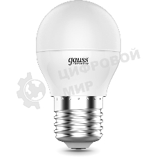 Лампа светодиодная Gauss Elementary 6Вт цок.: E27 шар 220B 4100K св. свеч. белый. ней. (упак.: 10 шт)