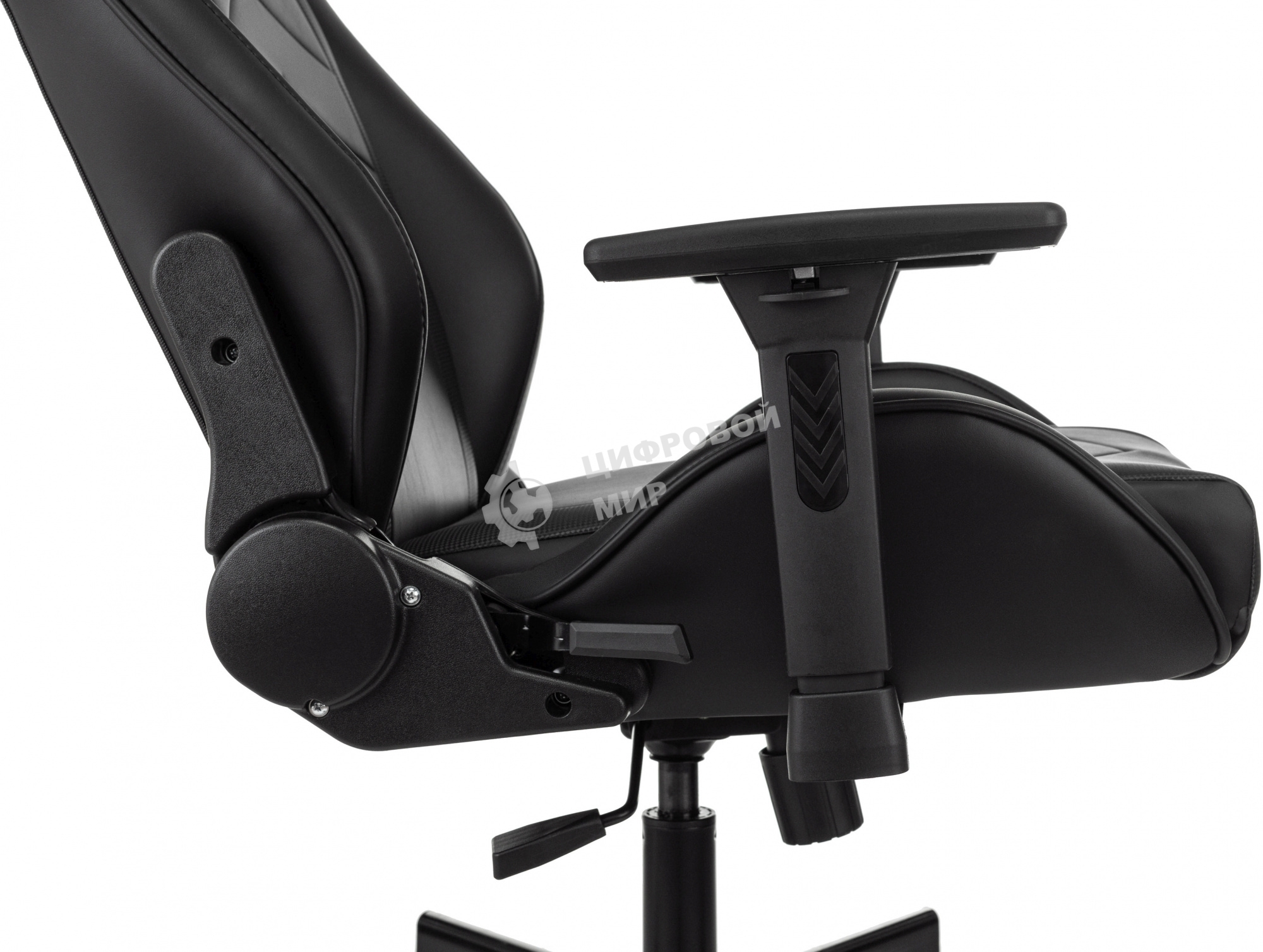 Кресло игровое Knight Gladiator черный, эко.кожа, крестов. металл