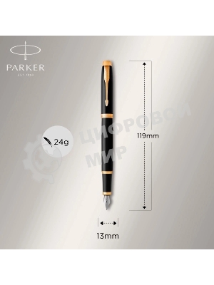 Ручка перьевая Parker IM Core F321 (CW1931645) Black GT F сталь нержавеющая подар.кор.