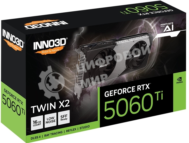 Видеокарта INNO3D RTX 5060Ti TWIN X2 16Gb GDDR7 128bit 3xDP HDMI 2FAN RTL