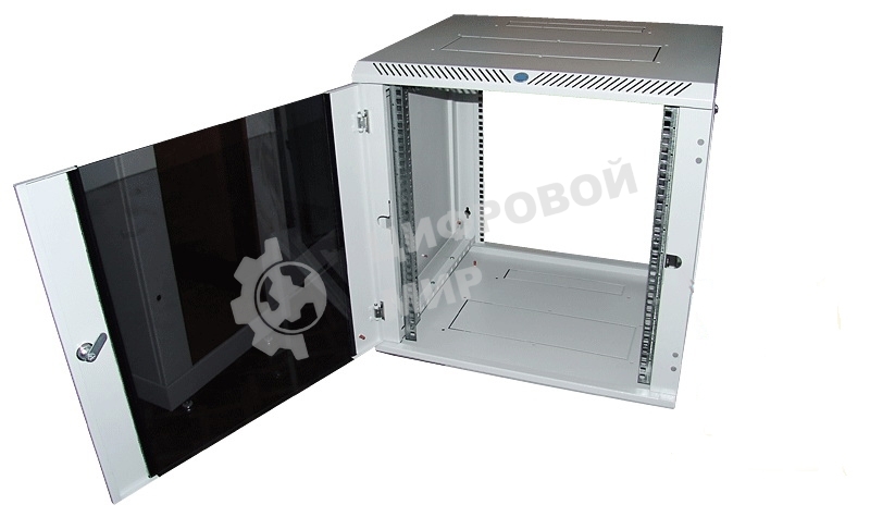 Шкаф настенный ЦМО ШРН-М-12.500 12U 600x520мм пер.дв.стекл съемные бок.пан. 50кг серый