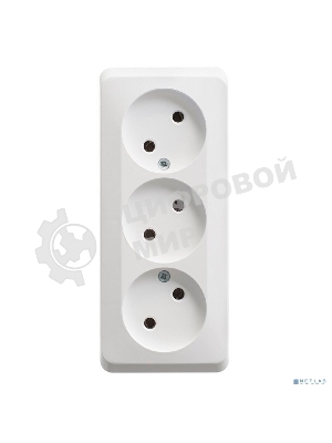 Розетка 3-м ОП Этюд 16А IP20 без заземл. без защ. шторок белый SchE PA16-009B