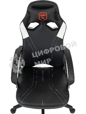Кресло игровое Zombie 50 черный/белый эко.кожа крестов. пластик
