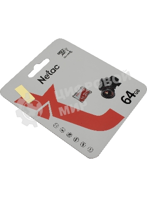 Флеш карта Netac P500 ECO 64Gb MicroSDXC U1/C10 up to 80Mb/s, retail pack card only