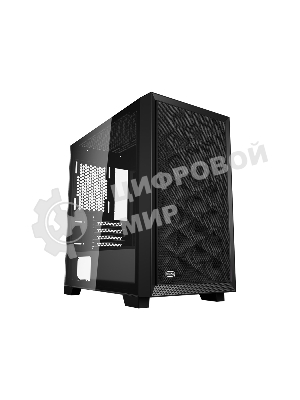 Компьютерный корпус без блока питания PCCooler C3D310 BK, Mesh Mid Tower, Black, TG, 0.6 SPCC, no fans mATX, mITX 165/350/200мм 3x2.5
