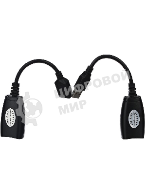Кабель AM/AF удлинитель USB по витой паре VCOM (AM/RJ45-RJ45/AF) до 45m CU824