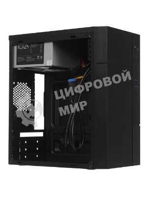 Компьютерный корпус с блоком питания 450Вт. Сase Forza mATX, 450W, 2xUSB 3.0, Black, w/o FAN, 12 см fan PSU, power cord