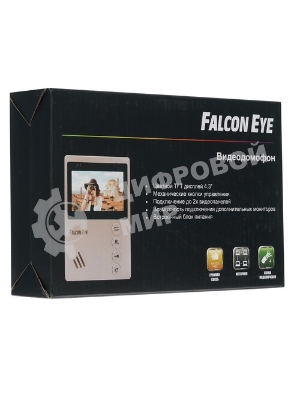Видеодомофон Falcon Eye VISTA цветной, подключение 2-х вызывных панелей, без трубки (Hands Free), управление электрозамком, цвет корпуса: белый, нап
