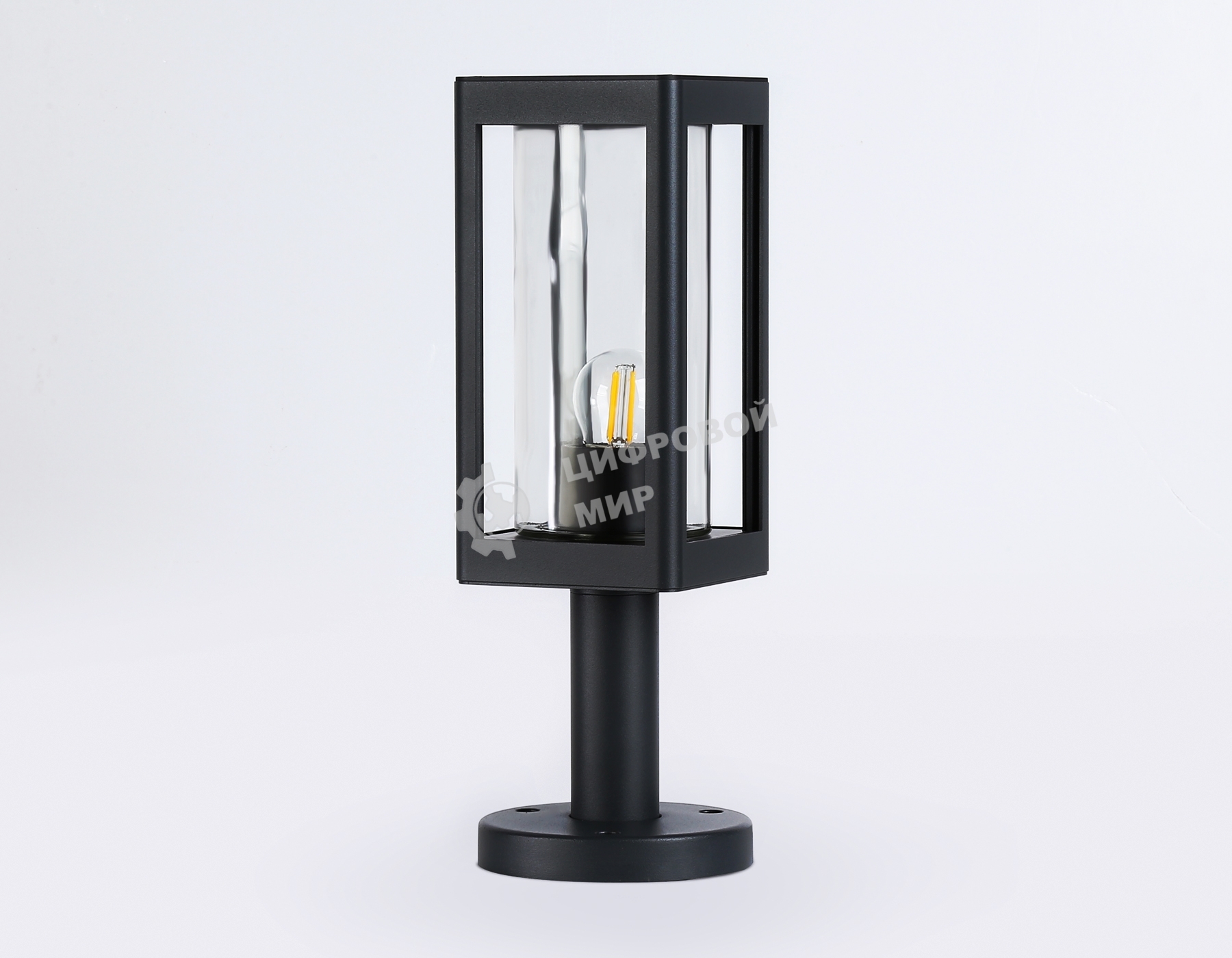 Светильник Ambrella light ST2411 BK/CL черный/прозрачный IP54 E27 max 40W 110*110*350