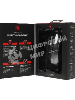 Мышь проводная A4Tech Bloody W65 Max Mini черный, 12000 dpi, USB, кнопки - 9