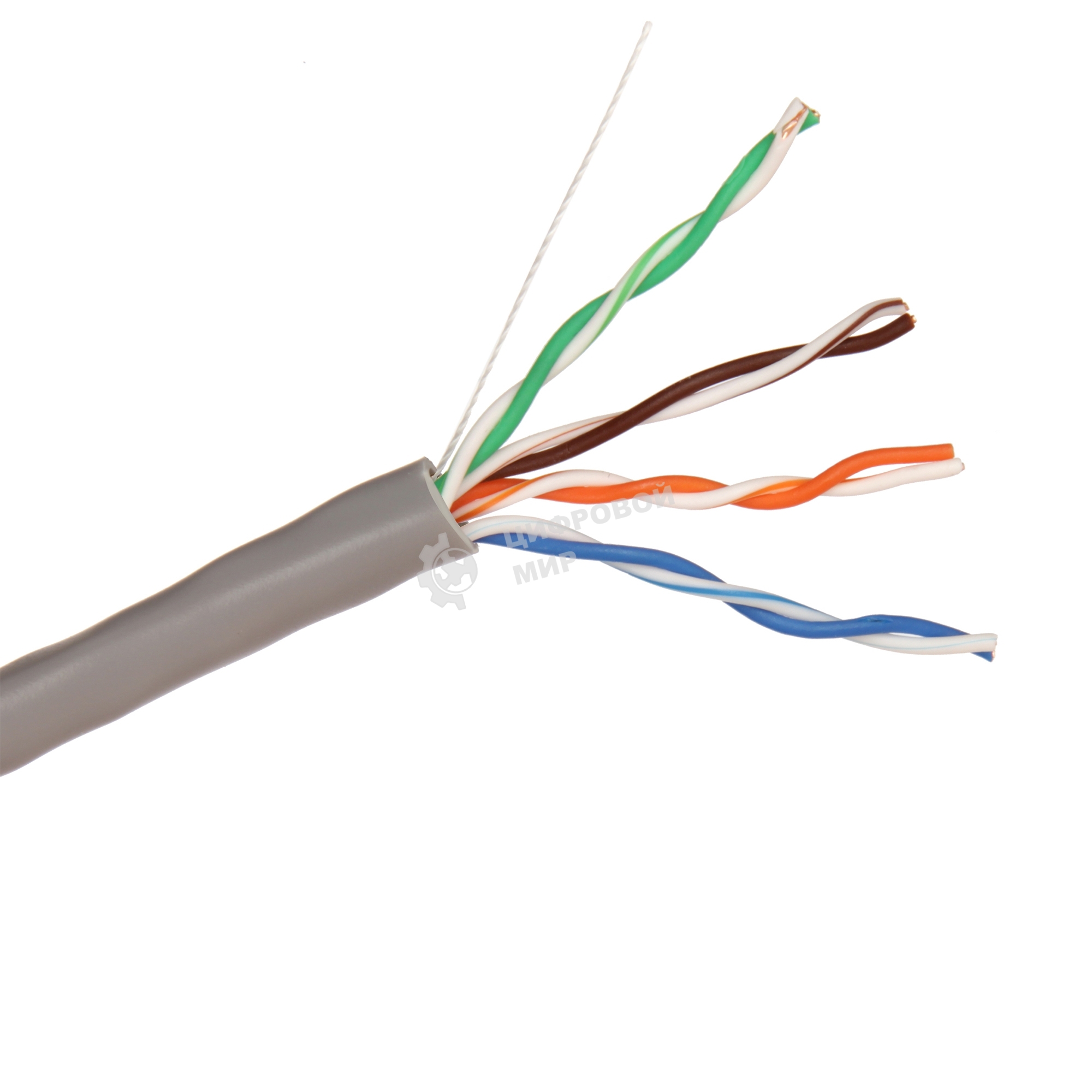 Кабель Exegate EX256748RUS Кабель UTP 4 пары кат.5e Exegate бескислородная медь, FLUKE® test pass, бухта 305м, серый, PVC