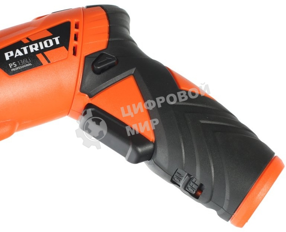 Отвертка аккумуляторная PATRIOT PS 136Li Li-Ion, 3.6 В/1,5 Ач, Реверс, 200 об/мин, 3,5 Нм, патрон: НЕХ 1/4