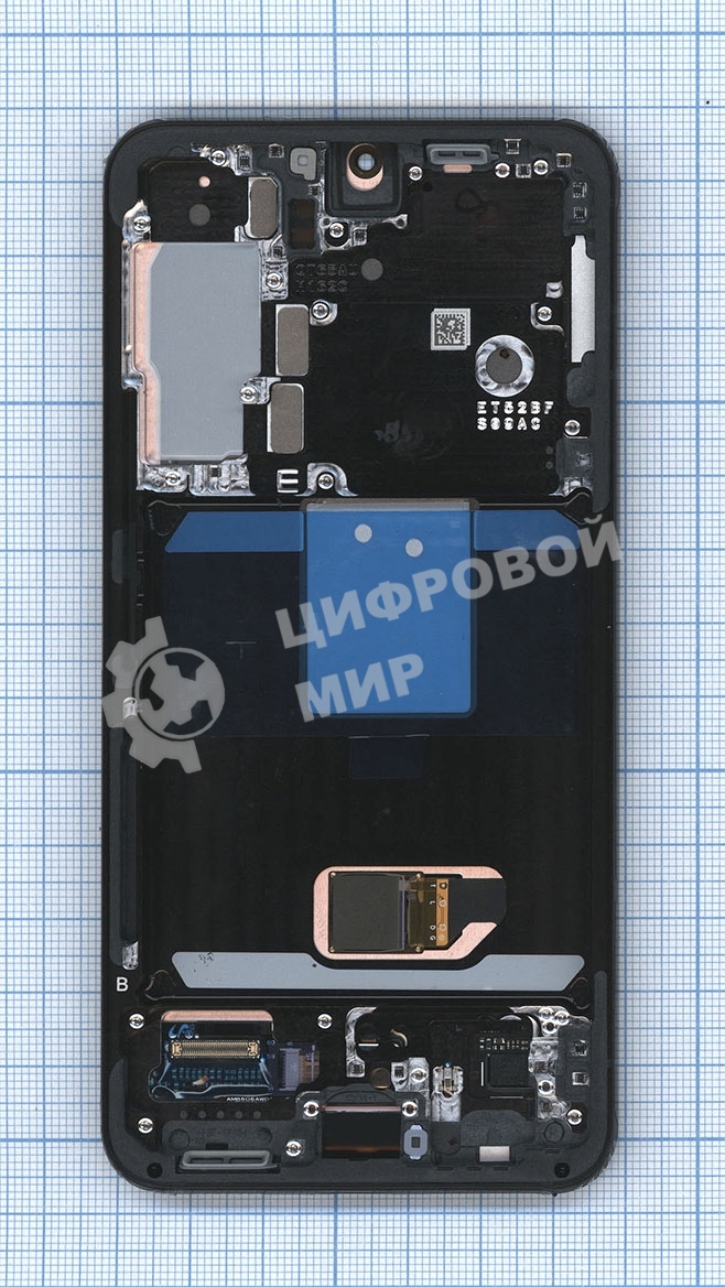 Дисплея для Samsung Galaxy S22 SM-S901B в сборе с тачскрином ServicePack, серый (GH82-27520E)