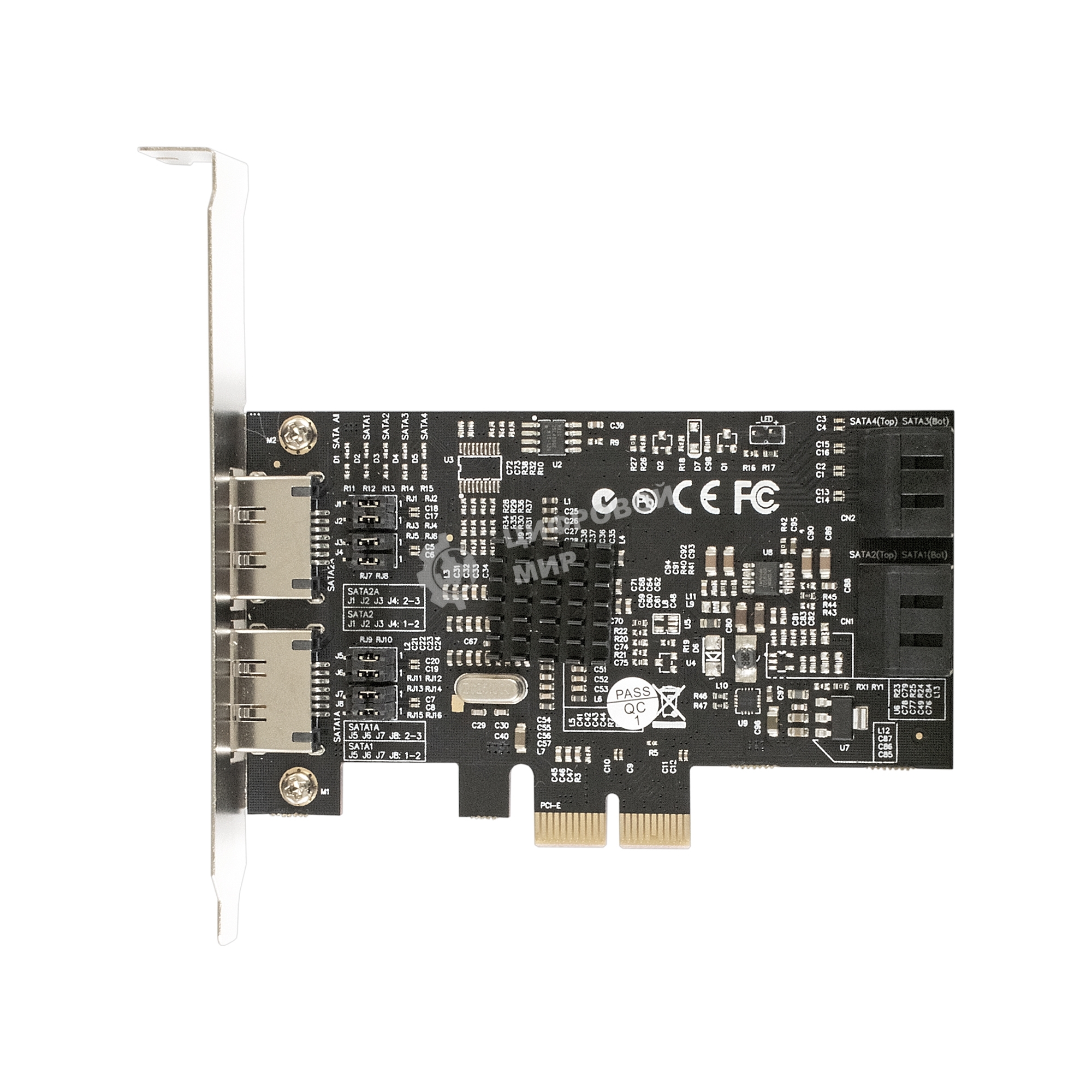 Контроллер ExeGate EXE-504 PCI-E 2.0, SATA3 RAID, 4 int+2 ext (OEM)